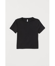 H&M | H&M - リブトップス - ブラック(シャツ/ブラウス)