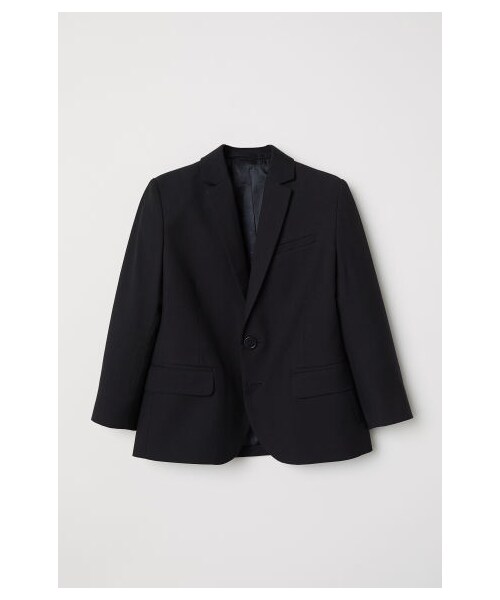 H&M(エイチ・アンド・エム)の「H&M - クラシックジャケット - ブラック(テーラードジャケット・キッズ・ブラック・100/115/130/90/140)」の1枚目の写真