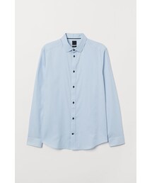 H&M - スリムフィット コットンシャツ - ブルー
