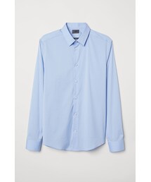 H&M - スリムフィット ストレッチシャツ - ブルー