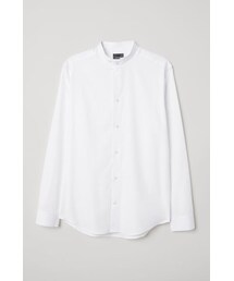 H&M | H&M - レギュラーフィット グランドファーザーシャツ - ホワイト(シャツ/ブラウス)