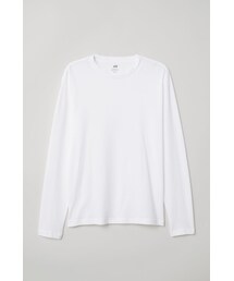 H&M | H&M - レギュラーフィット 長袖トップス - ホワイト(Tシャツ/カットソー)
