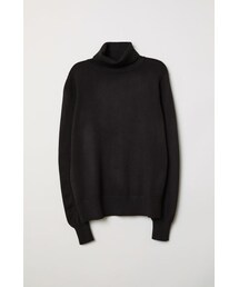 H&M | H&M - ファインニット タートルネックセーター - ブラック(ニット/セーター)