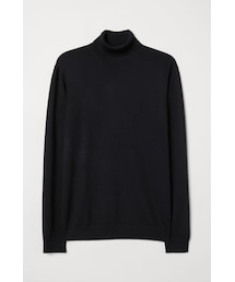H&M | H&M - メリノウールタートルネックセーター - ブラック(スウェット)