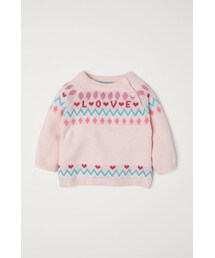 H&M - ジャカードニットセーター - ピンク