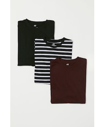 H&M | H&M - レギュラーフィットTシャツ 3枚セット - レッド(Tシャツ/カットソー)