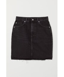 H&M - デニムショートスカート - ブラック