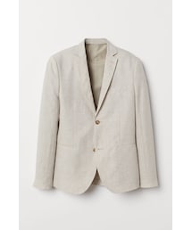 H&M | H&M - スリムフィット リネンジャケット - ホワイト(テーラードジャケット)