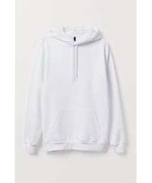 H&M | H&M - スウェットパーカ - ホワイト　襟に付いてるヒモを切るとカッコいい(パーカー)