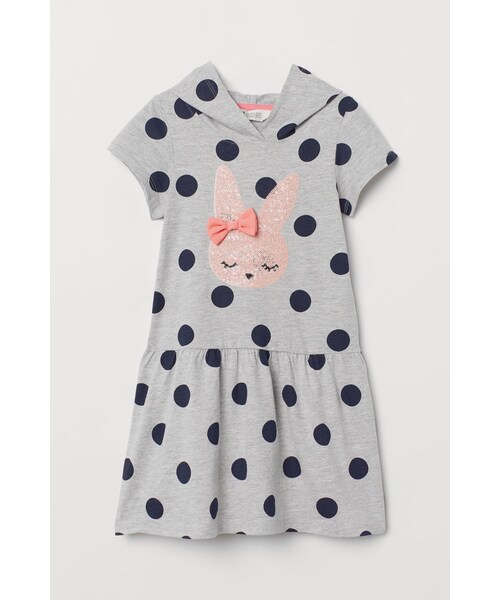 H M エイチ アンド エム の H M ジャージー フーデッドワンピース グレー ワンピース Wear