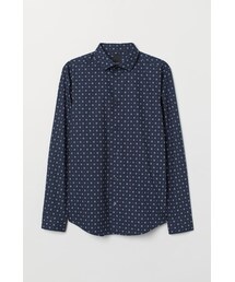 H&M - プレミアムコットンシャツ - ブルー