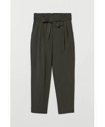 H&M | H&M - ベルテッドアンクルレングスパンツ - グリーン(その他パンツ)