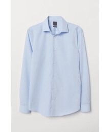 H&M - プレミアムコットンポプリンシャツ - ブルー