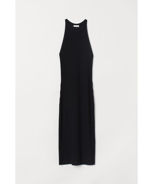 H&M(エイチ・アンド・エム)の「H&M - フィットワンピース - ブラック(ワンピース・レディース・ブラック・M/T)」の1枚目の写真