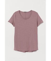 H&M - カットオフTシャツ - ピンク