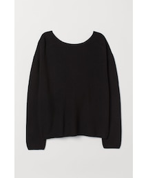 H&M | H&M - ローバックセーター - ブラック(ニット/セーター)