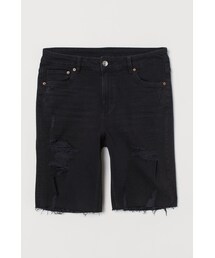 H&M | H&M - H&M+ ニーレングスデニムショートパンツ - ブラック(その他パンツ)
