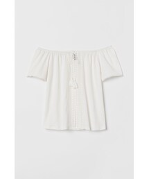 H&M | H&M - オフショルダーブラウス - ホワイト(シャツ/ブラウス)