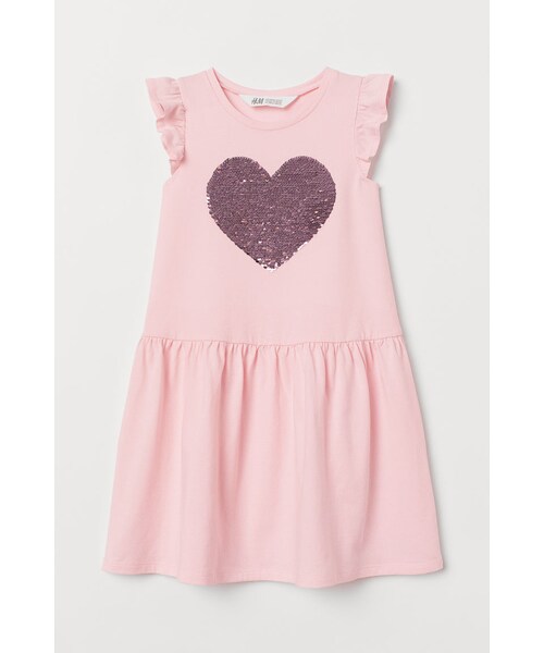 H M エイチ アンド エム の H M スパンコールワンピース ピンク ワンピース Wear