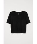 H&M | H&M - ポインテルトップス - ブラック(Knitwear)
