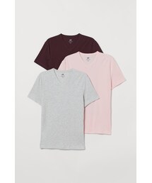 H&M - スリムフィットTシャツ 3枚セット - ピンク
