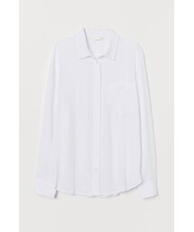 H&M | H&M - クリンクルシャツ - ホワイト(シャツ/ブラウス)