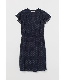 H&M | H&M - Vネックワンピース - ブルー(ワンピース)