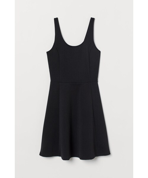 H M エイチ アンド エム の H M ジャージーノースリーブワンピース ブラック ワンピース Wear