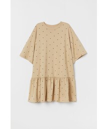 H&M | H&M - オーバーサイズフラウンスワンピース - ベージュ(ワンピース)