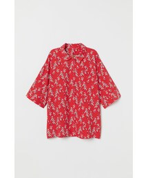 H&M - 半袖リゾートシャツ - レッド