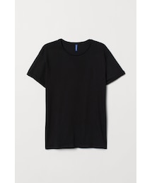 H&M | H&M - コットンTシャツ - ブラック(Tシャツ/カットソー)