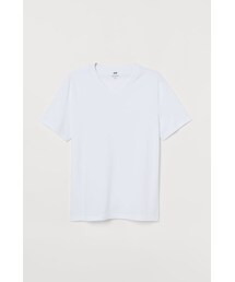 H&M | H&M - レギュラーフィット VネックTシャツ - ホワイト(Tシャツ/カットソー)