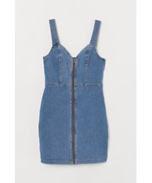H M エイチ アンド エム の H M デニムショートワンピース ブルー ワンピース Wear
