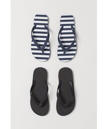 H&M | H&M - ビーチサンダル 2足セット - ブラック(サンダル)