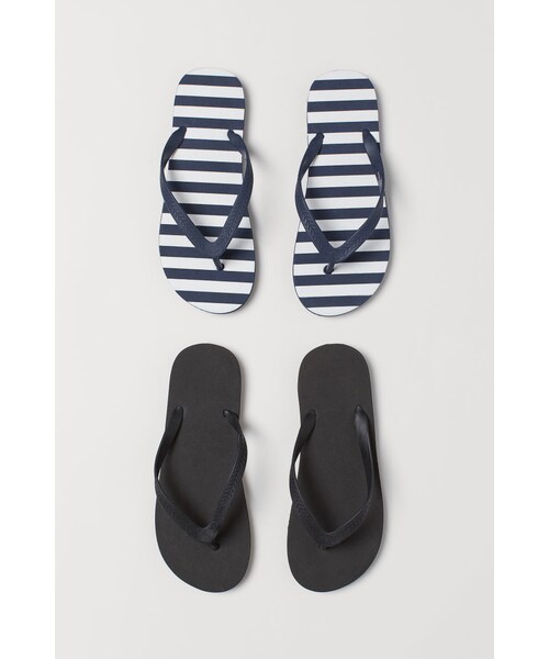 H M エイチ アンド エム の H M ビーチサンダル 2足セット ブラック サンダル Wear