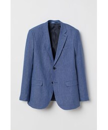 H&M | H&M - スリムフィット リネンジャケット - ブルー(テーラードジャケット)
