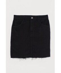 H&M - デニムショートスカート - ブラック