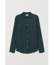 H&M | H&M - リネンシャツ - グリーン(シャツ/ブラウス)