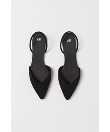 H&M | H&M - ポインテッドトゥ スリングバックフラットシューズ - ブラック(その他シューズ)