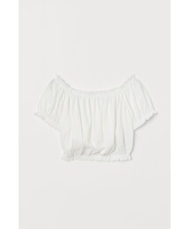 H&M | H&M - オフショルダートップス - ホワイト(シャツ/ブラウス)
