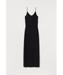 H&M | H&M - ジャージーVネックワンピース - ブラック(ワンピース)