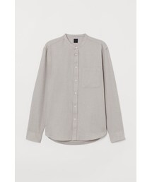 H&M | H&M - レギュラーフィット グランドファーザーシャツ - ベージュ(シャツ/ブラウス)
