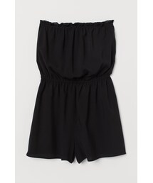 H&M | H&M - ベアトップショートオールインワン - ブラック(つなぎ/オールインワン)