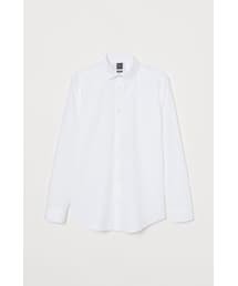 H&M | H&M - プレミアムコットンポプリンシャツ - ホワイト(シャツ/ブラウス)