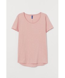 H&M - カットオフTシャツ - ピンク