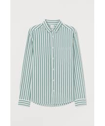 H&M | H&M - レギュラーフィット コットンシャツ - グリーン(シャツ/ブラウス)