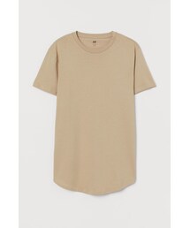 H&M | H&M - ロングフィットTシャツ - ベージュ(Tシャツ/カットソー)