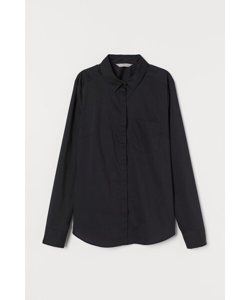 H&M（エイチ・アンド・エム）の「H&M フィットシャツ ブラック（シャツ/ブラウス）」 WEAR