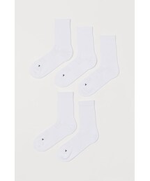 H&M | H&M - スポーツソックス 5足セット - ホワイト(ソックス/靴下)