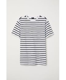 H&M | H&M - コットンピケTシャツ - ホワイト(Tシャツ/カットソー)